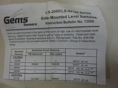 USED GEMS SENSORS LS-2050