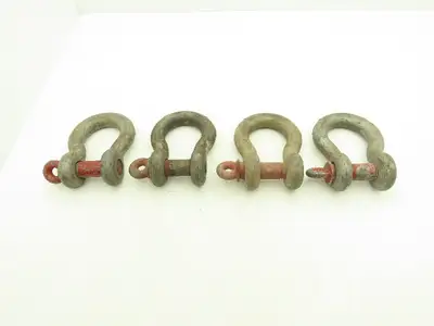 Crosby G-209 1-1/4" Galvanized Carbon Anchor Shackle w/1.38" Screw Pin Lot of 4