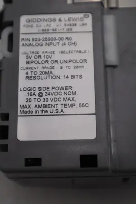 Giddings And Lewis M.1017.3098 R0 P/N 503-25909-01 Input Analog STOCK K-2904-A