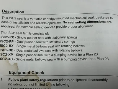 Flowserve C23PP1375ECCPB Dual Pressurized Face to Back Cartridge  ISC2-PP-1375