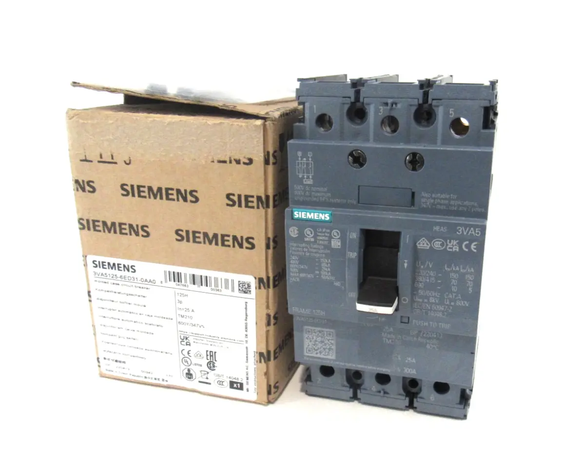 NEW SIEMENS 3VA5125-6ED31-0AA0 CIRCUIT BREAKER 3VA51256ED310AA0