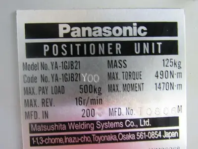 Panasonic YA-1GJB21 125 kg Robotic Robot Positioner
