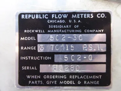 USED REPUBLIC FLOW METERS CO. 502-30