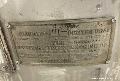 Used WESTERN STATES G-16 Basket Bottom Dump Centrifuges Illinois US | Aaron Equipment #1240968