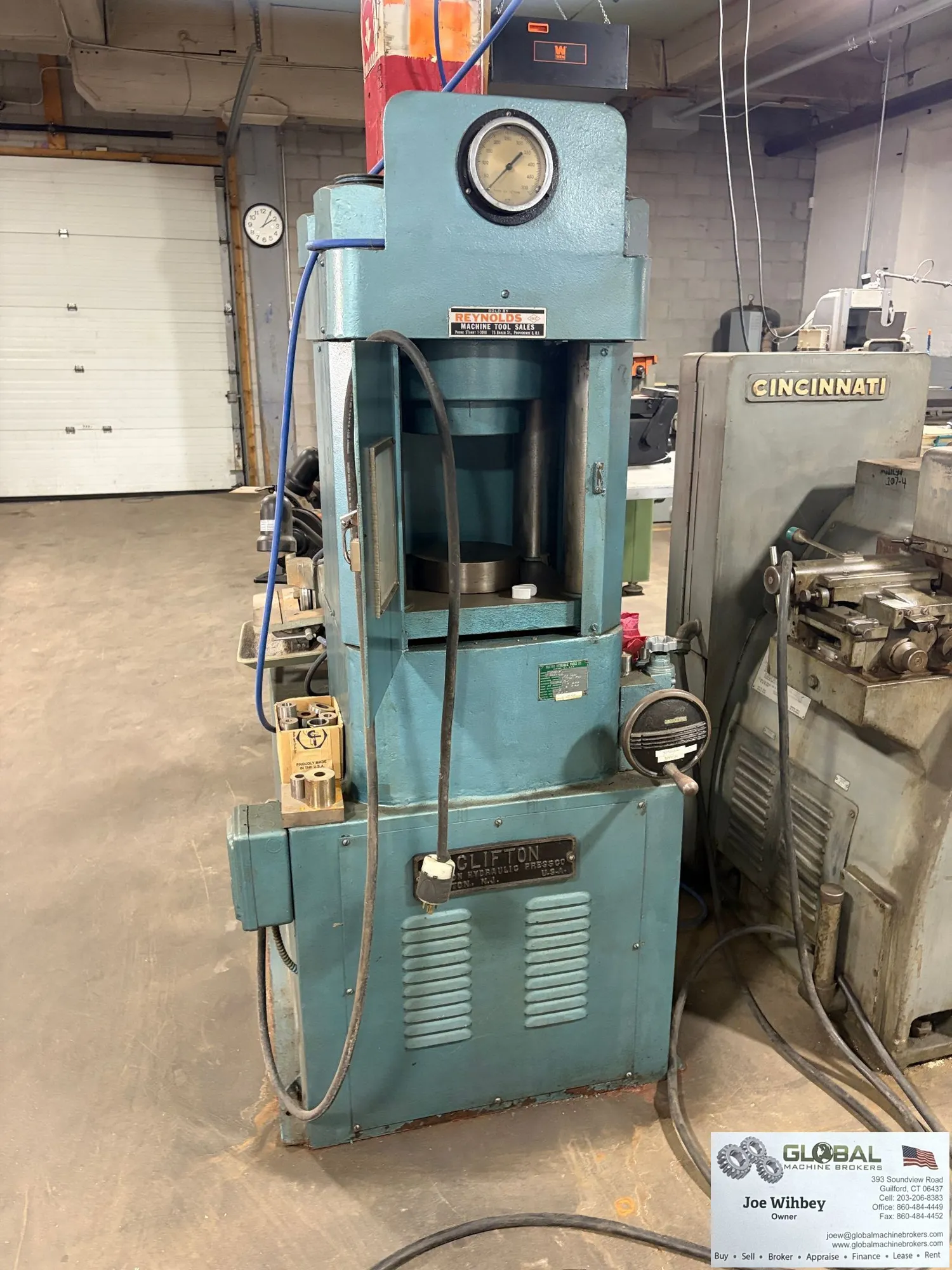 Clifton 500-H 500 Ton Hobbing Hydaulic Press, Acting Table 12" Stroke