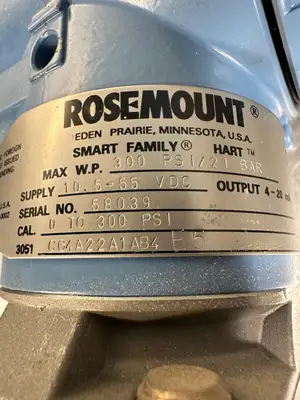 Used Rosemount 3051CG4A22A1AB4E5 Pressure Transmitters South Carolina US | Palmetto Automation #1520478