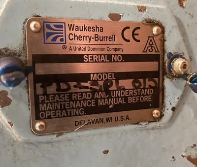 Waukesha/SPX Size 015 Universal Rotary Lobe Jacketed Positive Displacement Pump