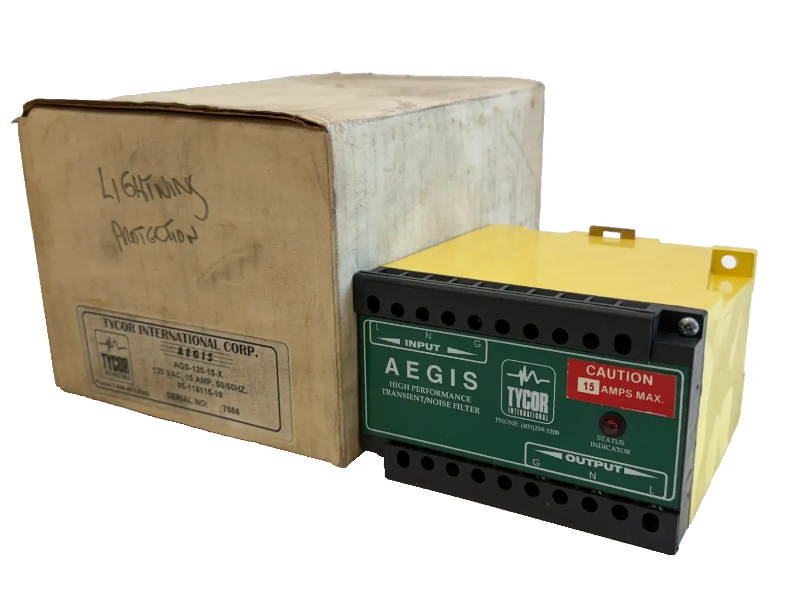 NEW TYCOR AGS-120-15-X TRANSIENT/NOISE SURGE SUPPRESSOR AGS12015X