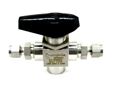 NEW SWAGELOK SS-83XTS4 3 WAY BULB VALVE SS83XTS4