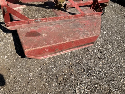 60” three point brush hog, three point mount is bent, no PTO shaft, no-flat rear caster, was able to...