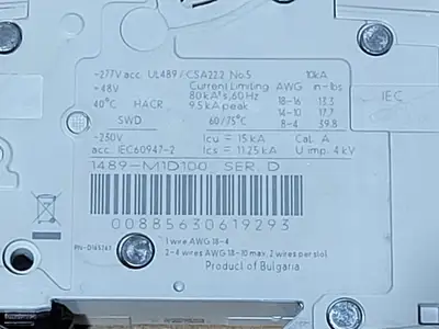 Used ALLEN-BRADLEY 1489-M1D100 Switchgears British Columbia CA | Lenmark #1438565