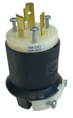 NEW HUBBELL HBL2321 TWIST LOCK PLUG 2P 20AMP 250V LOT OF 6