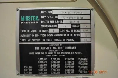 USED 1975 MINSTER DIENAMIC
