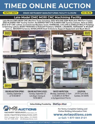 Late-Model DMG MORI CNC Machine Tools & Metal Spinning Lathes