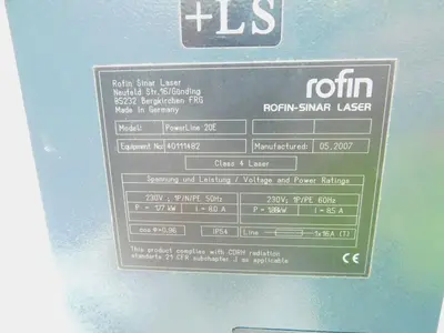 Used ROFIN-SINAR 20E Parts Texas US | Aucto #1307003