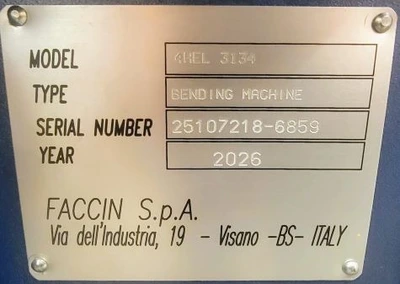 New | Build-to-Order 2026 FACCIN 4HEL/P-3134 Plate Bending Rolls including Pinch Minnesota US | SOMINN MACHINERY SALES #1269242