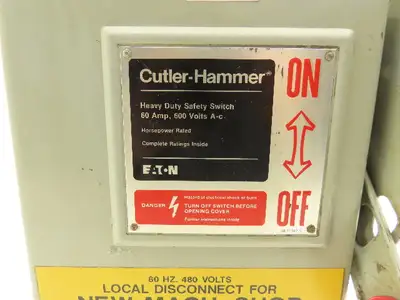 Cutler Hammer DH362FDK Eaton Safety Disconnect Switch 60A 600V Non-Fusible