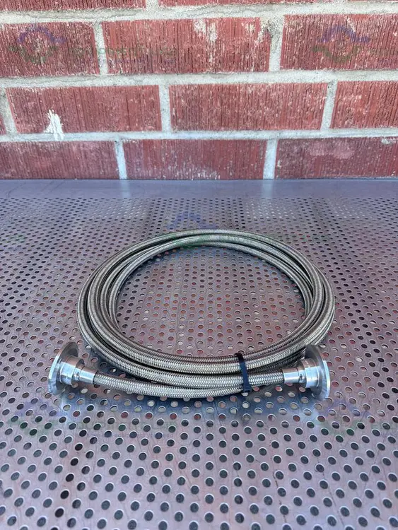 Used FLEXIBLE 200" STAINLESS STEEL BRAIDED HOSE W/ 1"  SANITARY FITTING Hoses | Equipment Lab #486745