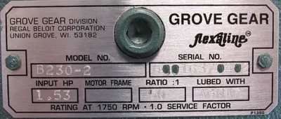 NEW GROVE GEAR B230-2 GEAR REDUCER 50:1 B2302