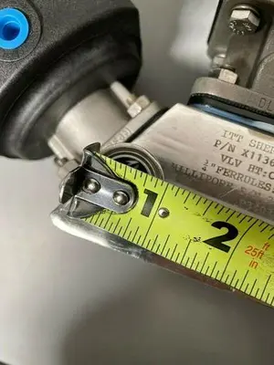USED 3 ITT PURE-FLO A108 STAINLESS STEEL DIAPHRAGM VALVES W/ POSITION MONITOR