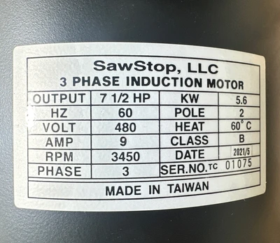 New | in-Stock SawStop CB105-016 Motors (misc) Indiana US | J&J Industrial Supply #1323141
