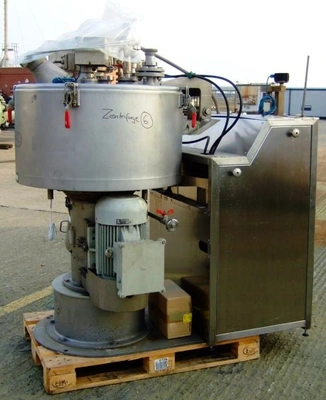 GFT V 63-U perforate basket centrifuge, Hastelloy C22.