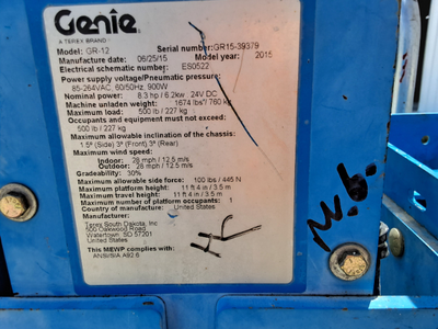 Used 2015 Genie GR-12 Vertical Mast Lifts Texas US | Stack Equipment #1331970