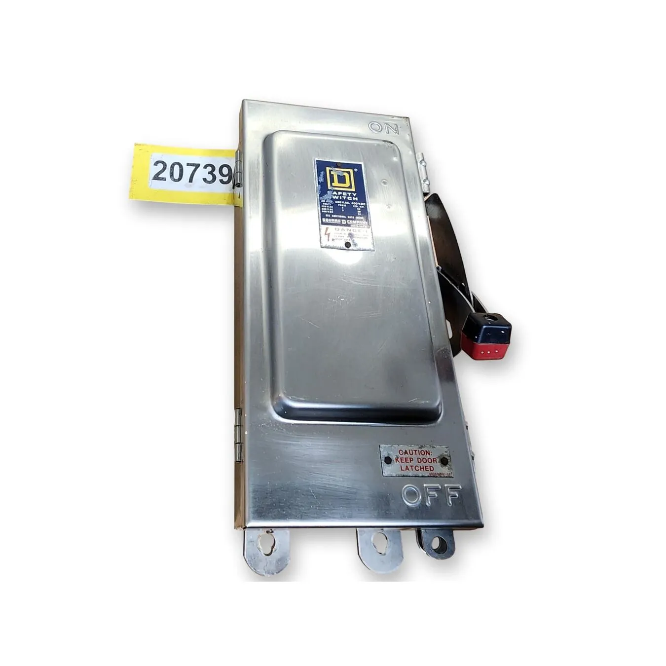 Used Stainless Steel Square D Safety Switch Disconnect 600 VAC 30 Amp