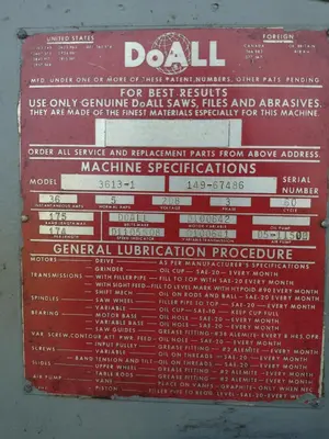 USED DOALL 3613-1