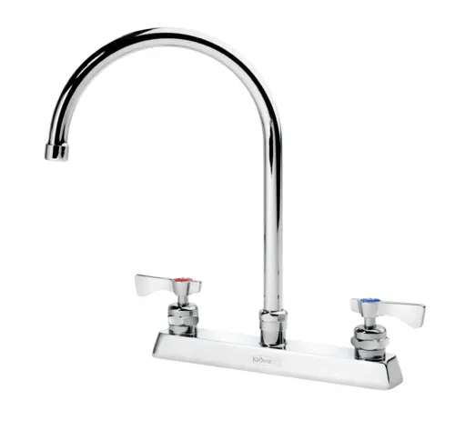 Krowne 15-502L Deck Mount Faucet - 8 1/2" Gooseneck Spout, 8" Centers