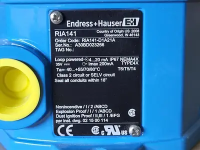 NEW ENDRESS+HAUSER RIA141