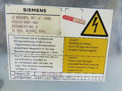 Hyundai Siemens 6FC5103-0AB01-0AA1 CNC Lathe HIT 15S Monitor Control HiTROL-840C