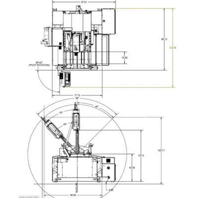 Vertical Mitering Semi-Automatic Band Saw