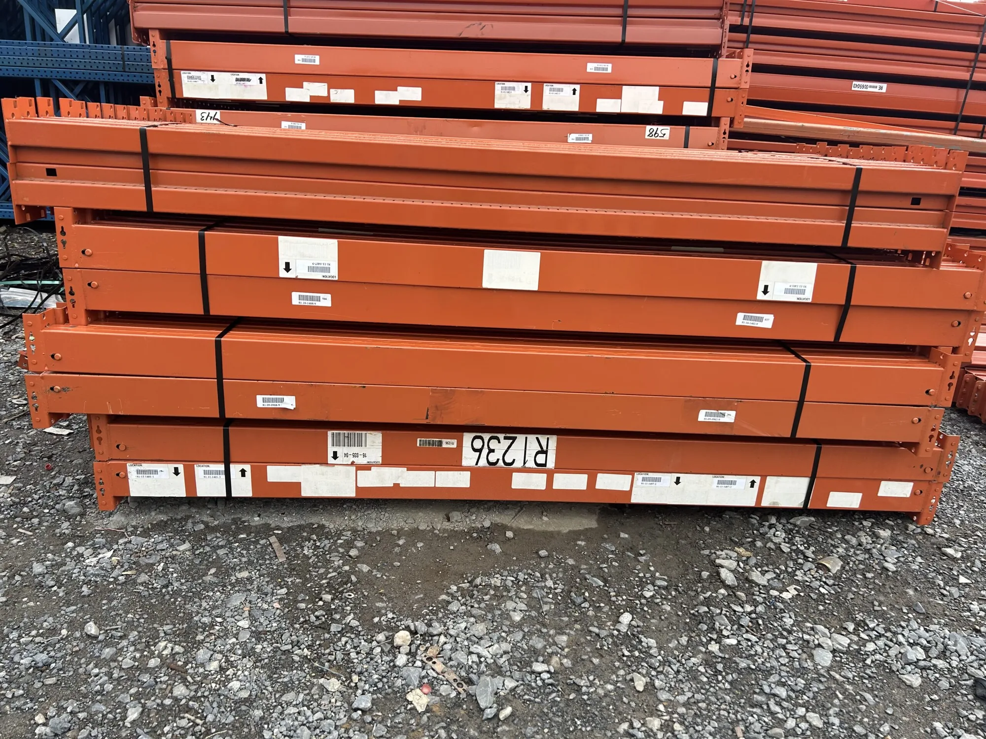 Interlake 8′ Tear Drop Pallet Rack Rails