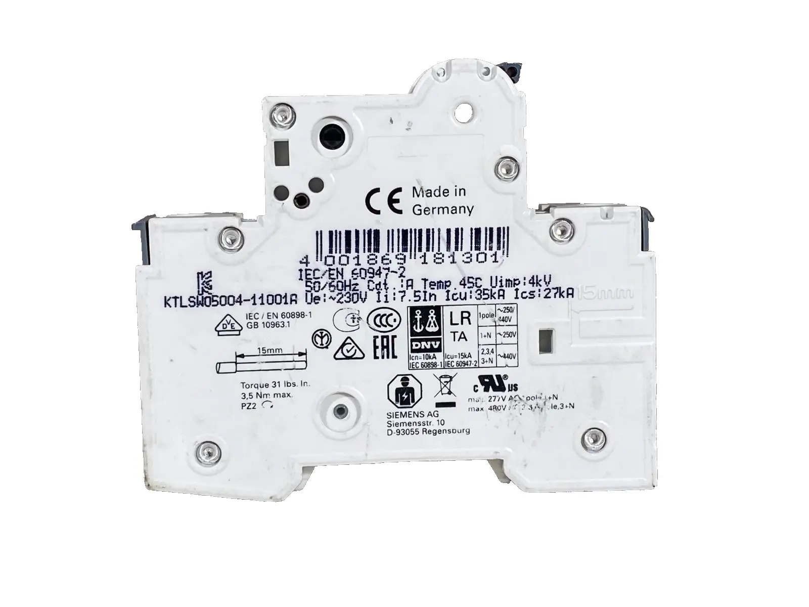 Used Siemens 5SY4101-7 Relays & Switches California US | Heavy Wall Consulting #1310639