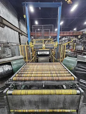 60” x .135” x 50,000 Lbs. Cincinnati/Herr-Voss Slitting Line. STOCK #0999625