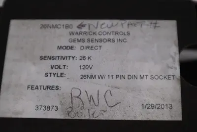 NEW OPEN BOX Warrick Controls 26NMC1B0 Liquid Level Relay STK L210CC