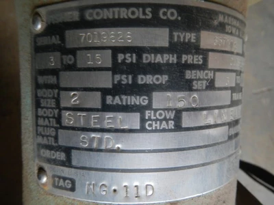 Fisher 1" 150 Class 3 way WCB Control Valve