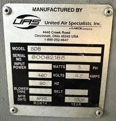 Used 2008 UNITED AIR SPECIALISTS SDB Dust Collectors Ohio US | CW WOOD MACHINERY #1506515