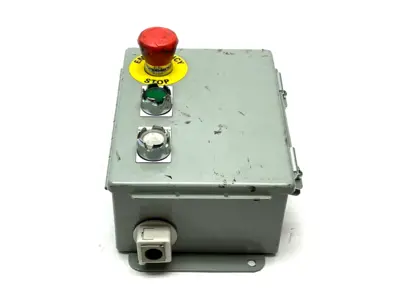 Continuous Hinge Enclosure | Hoffman A806CH  w/ Allen Bradley Pushbuttons - Used