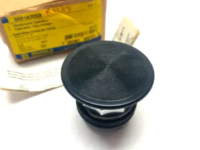 USED SQUARE D MUSHROOM HEAD OPERATOR PUSHBUTTON BLACK 2-1/4" DIA.