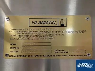 USED Filamatic Filamatic Filler, Model DAB-32-4