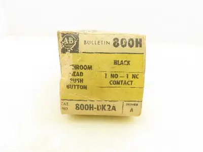 Allen Bradley 800H-DK2A Mushroom Head Push Button Black Ser A 1 NO 1 NC