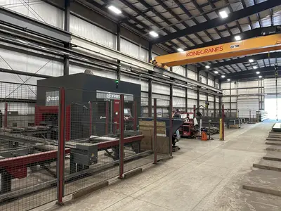41" X 18" VOORTMAN BEAM LINE, VB1050 SAW,  V630DRILL & V808 PLASMA COPER ROBOT, NEW 2016: STOCK 20792