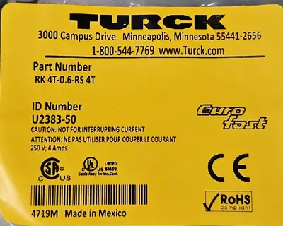 USED Turck Turck RK 4T-0.6-RS 4T.