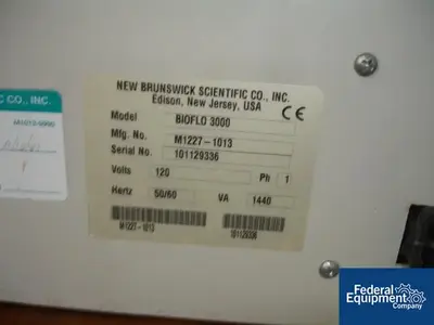 USED New Brunswick 10 Liter New Brunswick BioFlow 3000 Fermenter, 316 S/S