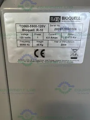 USED BIOQUELL R-10 MOBILE HYDROGEN PEROXIDE VAPOR GENERATOR 120V
