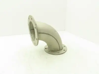 90° Elbow Pipe Fitting 4" Flanged Aluminum 8-Bolt