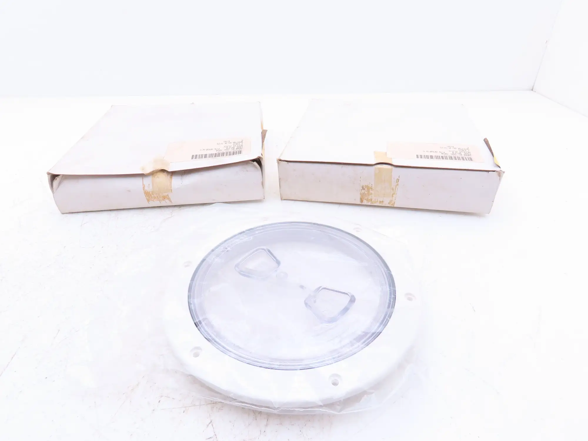 Beckson AP60-W-C 6" Boat Deck Marine Access Plate White Clear Screw-Out Lot of 2