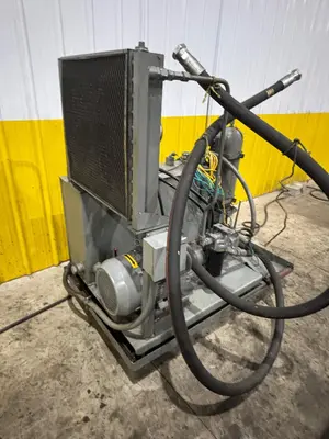 100 TON ROLLFORM INC HYDRAULIC 4 POST CUTOFF & POWER UNIT, 12" STROKE: YOBRO #24328